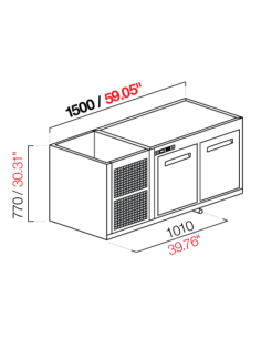Recessed hood - Negative Refrigerate - N. 2 doors - cm... 2