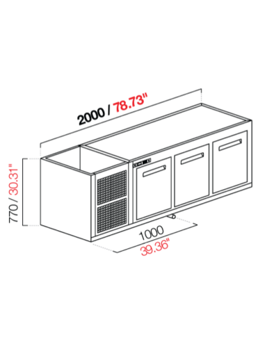 Capucha empotrada - refrigerada - N. 3 puertas...