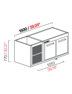 Recessed hood - Refrigerated - N. 2 doors - cm 150 x 63 x... 2