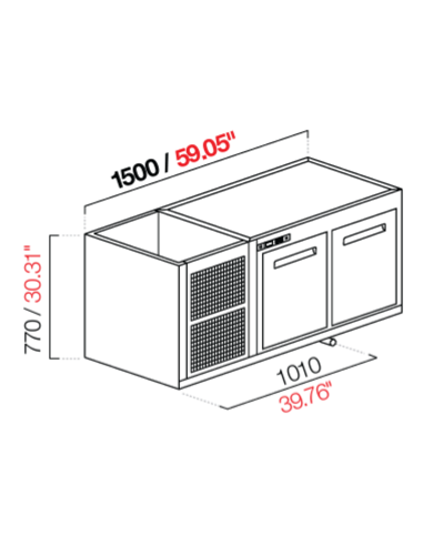 Recessed hood - Refrigerated - N. 2 doors - cm...