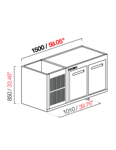 Recessed hood - Refrigerated - N. 2 doors - cm...