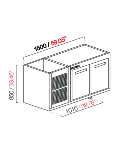 Recessed hood - Negative Refrigerate - N. 2 doors - cm...