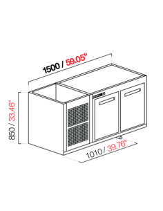 Recessed hood - Negative Refrigerate - N. 2 doors - cm...