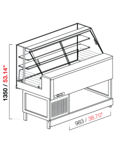Vetrina snack - Vetro dritto alto - Ventilata - cm 100 x... 2