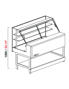 Vetrina snack neutra - Vetro dritto alto - cm 100 x 68.8...
