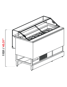 Vetrina snack gelato - Ventilata - Vetro dritto basso -... 2