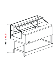 Glass snack neutra - Straight glass low - cm 125 x 68.8 x... 2