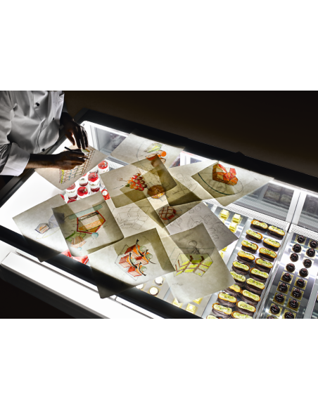 Pastry glass - Dimensions cm 120 x 85.2 x 115 h