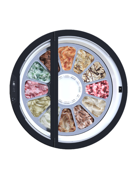 Ice cream display case - N.12 trays of 5 lt - Dimensions cm 135.8 x 140.5 x 100.8 h