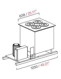 Recessed cockpit - Ventilate - N. 4 wells - cm 125 x 68.8...