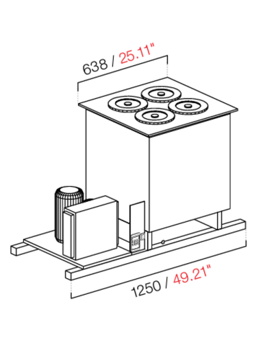 Recessed cockpit - Ventilate - N. 4 wells - cm...