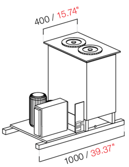 Recessed well - Static - N.2 wells - cm 100 x 68.8 x 95.1 h