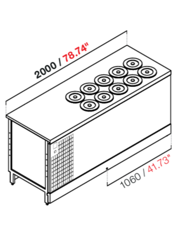 Recessed well - A glycol - N. 10 wells - With...