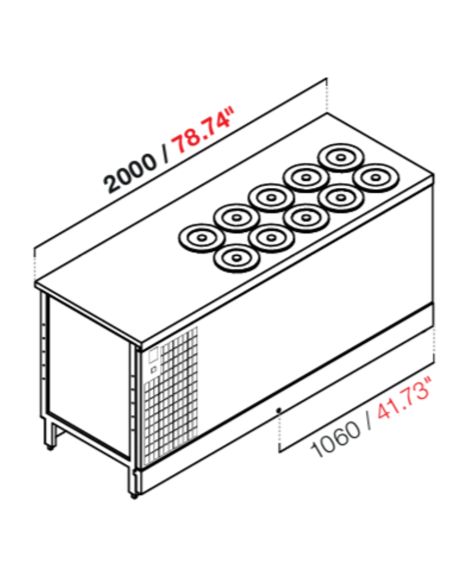 Pozzetto da incasso - N. 10 pozzetti - Con riserva - cm 200 x 68.8 x 95.1 h