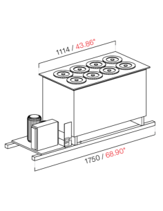 Recessed well - Static - N. 8 wells - cm 175 x 68.8 x 95.1 h
