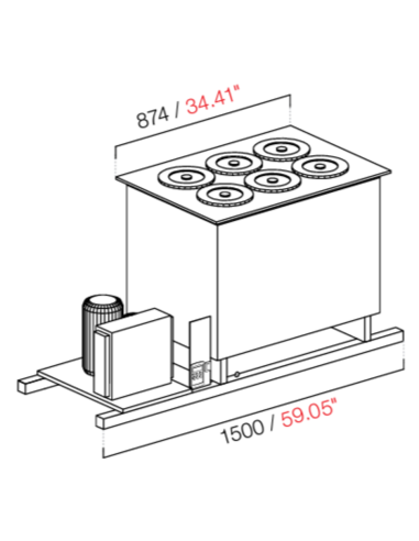 Recessed well - Static - N. 6 wells - cm 150 x...