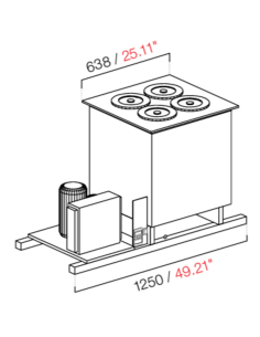 Recessed well - Static - N. 4 wells - cm 125 x 68.8 x 95.1 h 2