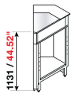 Square angle 45° - Stainless steel plan - Stalin...