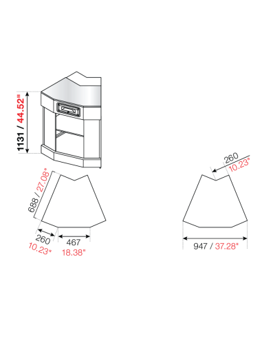 Corner 45° - Stalin preparation - Stainless...