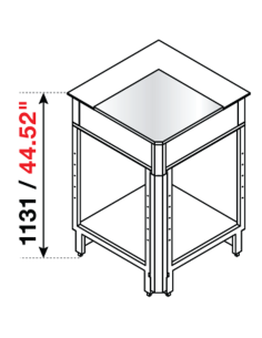 Angolo squadrato 90° - Piano inox - Predisposizione...