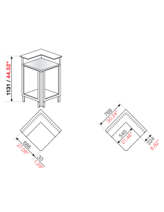 Square angle 90° - Stalling - cm 68.8 x 76.8 x 113.1 h 2