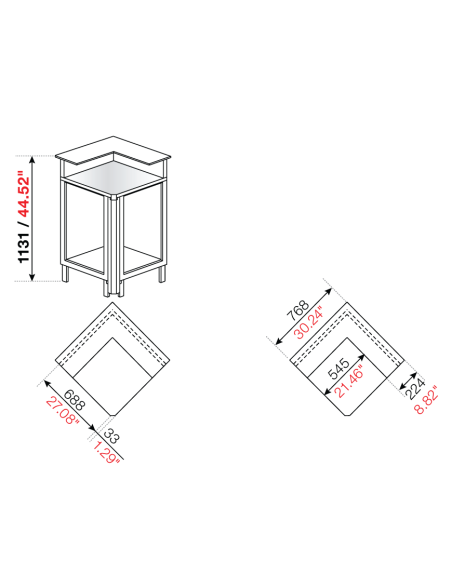 Square angle 90° - Stalling - cm 68.8 x 76.8 x 113.1 h