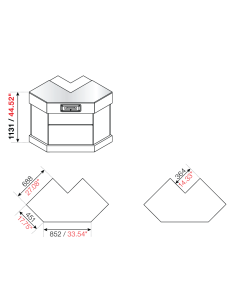 Angle 90° - Stalin preparation - Stainless steel - cm... 2