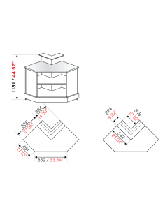 Square angle 90° - Stalling - cm 45.1 x 85.2 x 68.8 x... 2