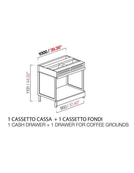 Coffee machine - Flat fitting M/G/A - cm 100 x 68.8 x 113.1 h