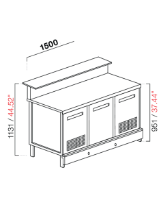 Cerveza - Alzatina - Stalling - cm 150 x 68.8 x 113.1 h 2