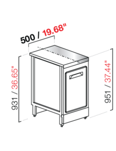 Banco bar - Lineare - Neutro - N. 1 porta - cm 50 x 68.8...