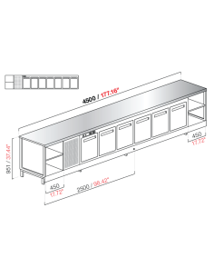 Banco bar - Refrigerated - N. 7 doors + 1 compartment -... 2