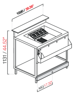 Cocktail counter - Alzatina - Stalling M/G/A - cm 100 x...