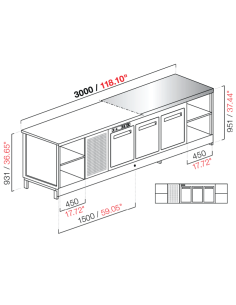 Banco bar - Refrigerated - N. 3 doors + 2 rooms - Floor... 2