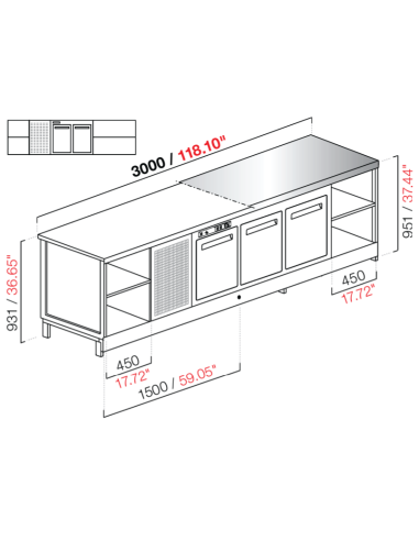 Banco bar - Refrigerated - N. 2 doors + 3 rooms...