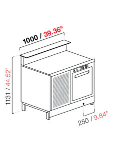 Banco bar - Lineare - Refrigerato - N.1 porta - cm 100 x...