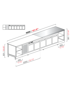 Banco bar - Refrigerated - N. 6 doors + 1 compartment -... 2