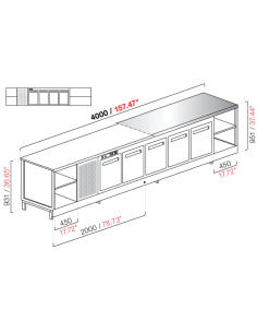 Banco bar - Refrigerated - N. 4 doors + 3 rooms -... 2