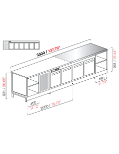 Banco bar - Refrigerated - N. 6 doors - Stainless steel -... 2