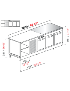 Banco bar - Refrigerato - N. 3 porte + 1 vano - Piano... 2