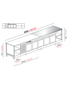 Banco bar - Refrigerato - N. 3 porte + 4 vani - Piano... 2