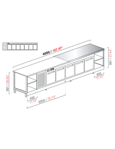 Banco bar - Refrigerado - N. 7 puertas - Equipamiento... 2