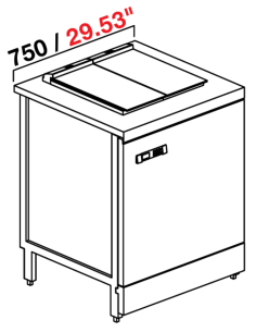 Banco gelateria - Con riserva - N.4 carapine - cm 75 x...