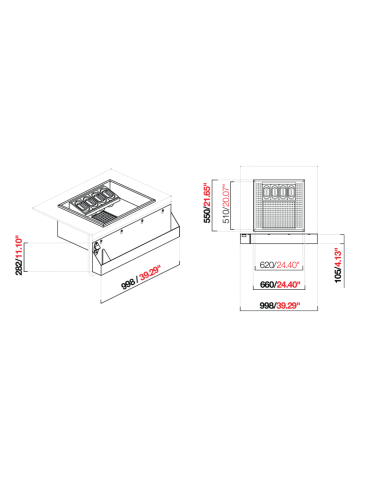 Tanque de cóctel - Incasso - cm 99.8 x 55 x 28.2 h