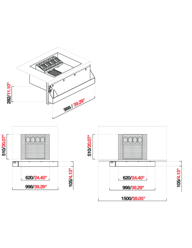 Cocktail - Installed - cm 150 x 51 x 28.2 h