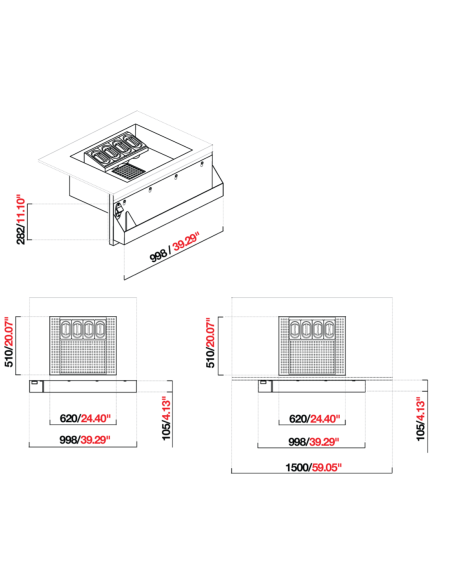 Vasca cocktail - Installata - cm 150 x 51 x 28.2 h
