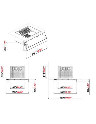 Cocktail - Installed - cm 99.8 x 51 x 28.2 h