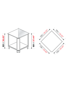 Square angle 90° - Planned preparation M/G/A - cm 76 x... 2