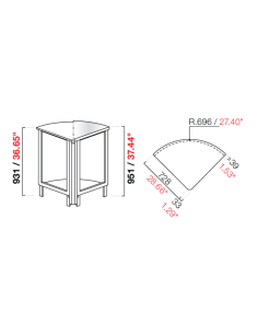 Ángulo curvado 90° - Acero inoxidable - Dimensiones cm... 2