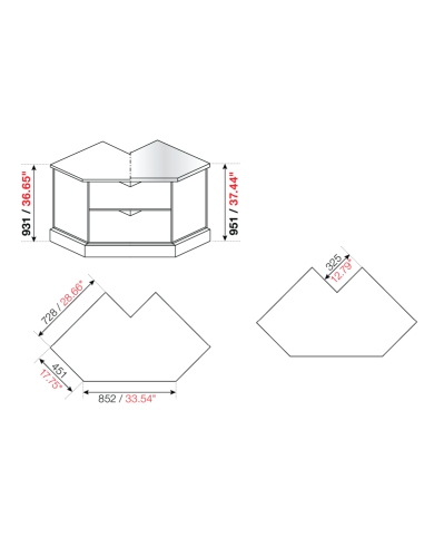 Square angle 90° - Stainless steel - cm 72.8 x...